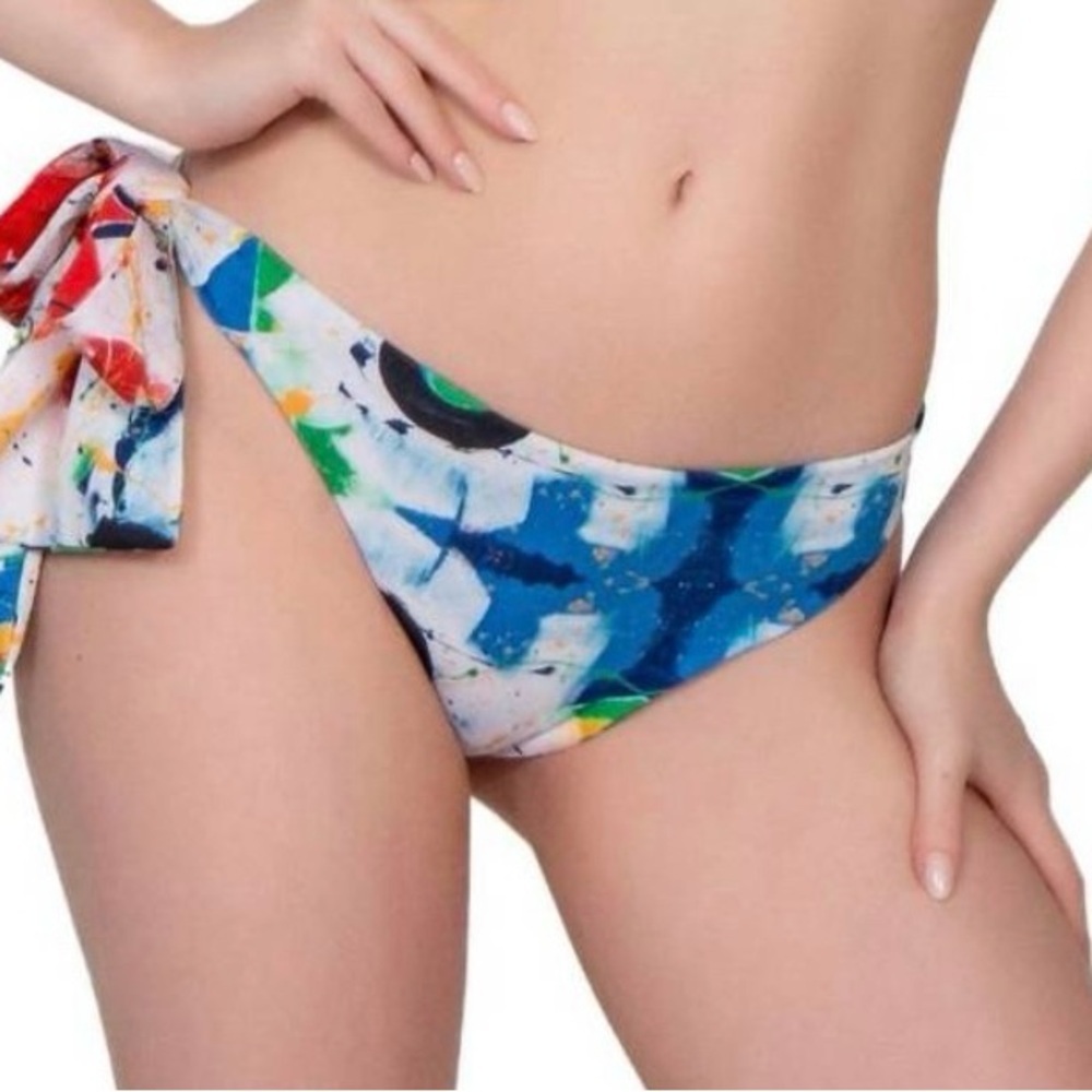 Bela brand Blue and White Adjustable Tie Bikini Bottom